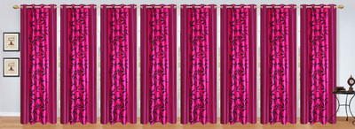 

Ville Style 275 cm (9 ft) Polyester Long Door Curtain (Pack Of 8)(Floral, Pink)