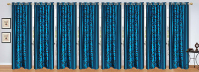 

Ville Style 214 cm (7 ft) Polyester Door Curtain (Pack Of 8)(Floral, Aqua)