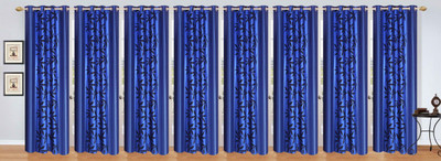 

Ville Style 214 cm (7 ft) Polyester Door Curtain (Pack Of 8)(Floral, Blue)