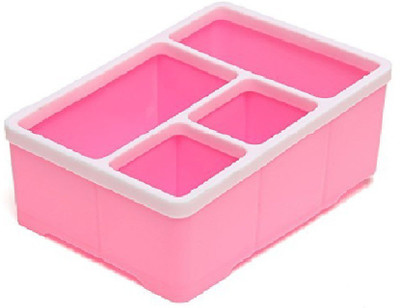 

Evana 4 Compartments Plastic Pen Stand(Pink)