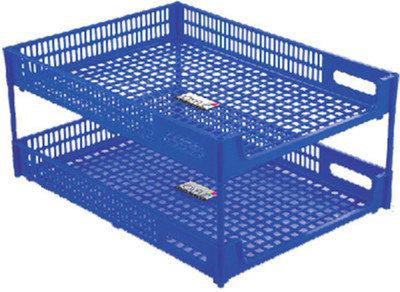 

Shoppernation 2 Compartments Plastic File Rack(Multicolor)