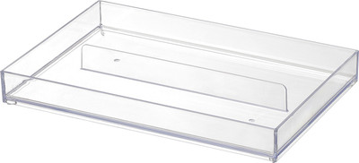 

Like-it 2 Compartments Polystyrene Stackable Drawer Organizer System Tray(Clear)