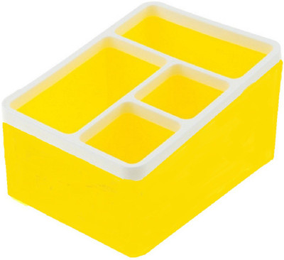

Evana 4 Compartments Plastic Pen Stand(Yellow)