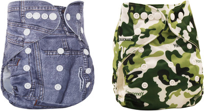 

Babymoon (SET of 2) Diaper Covers Premium Reusable Adjustable Pocket Cloth Diaper - L(2 Pieces)
