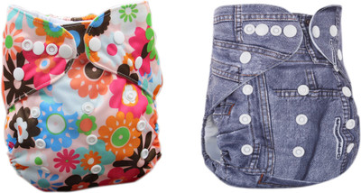 

Babymoon (SET of 2) Diaper Covers Premium Reusable Washable Waterproof Adjustable Pocket Cloth Diaper - L(2 Pieces)