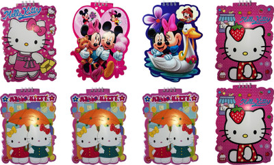 

KIDOZ KINGDOM Mini Diary(CARTOON CHARACTERS, Multicolor, Pack of 8)
