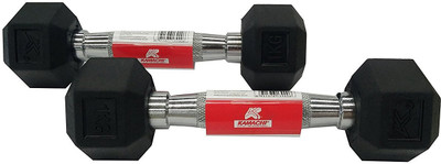 

KAMACHI 2 PCS. 1 KG Each HEX Fixed Weight Dumbbell(1 kg), Black