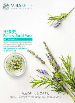MIRABELLE KOREA HERBS FAIRNESS FACIAL MASK (A PACK OF 5)(25)