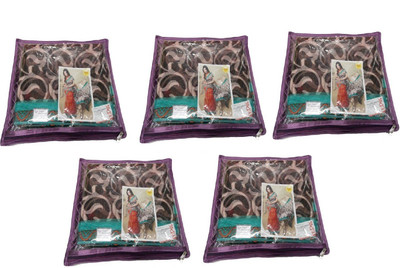 

Addyz Plain Pack of 5 PiecesPlain Single Satin Saree Cover Salwar Suit Kamiz Cover Up to 1 Saree or Salwar in Each Saree Storage Bag(Purple)