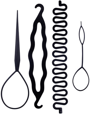 

Confidence Hair Styling Braids Tools Hair Accessories for Girls and Women (Set of 4) Hair Accessory Set(Black)