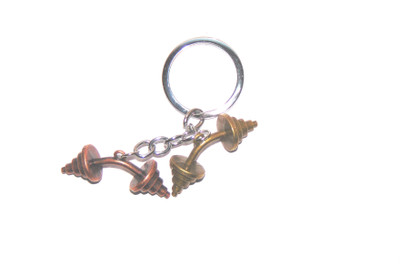 Universal curved Twin dumbbells Gym Metal Key Chain available at flipkart for Rs.180