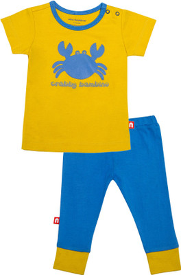 nino bambino Boys Casual Top Pant(Musted)