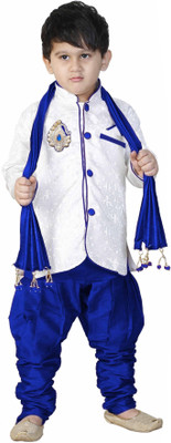 FTC FASHIONS Boys Festive & Party Kurta, Pyjama & Dupatta Set(White Pack of 1) Flipkart