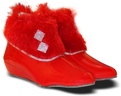 

DDO Girls Slip on Casual Boots(Red