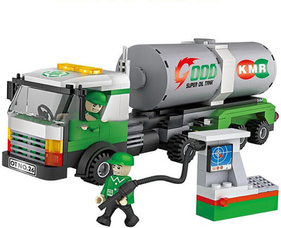 

Spgift 259pcs City Oil Tanker Tank Truck Gas Station Building Block Brick Toy(Multicolor)