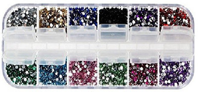 

Evana 12 Colors Nail Art Decorations Nail Stone Gem Rhinestones Flatback(Multicolour)