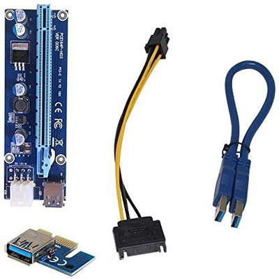 ACUTAS USB 3.0 PCI-E Express 1x to16x Extender Riser Card Adapter SATA Cable Latest Network Interface Card(Blue) available at flipkart for Rs.639