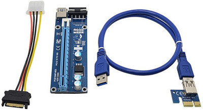 ACUTAS PCI-E PCI Express Riser Card 1x to 16x USB 3.0 Data Cable SATA to 4Pin IDE Network Interface Card(Blue) available at flipkart for Rs.599