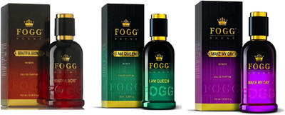 

Fogg Scent Beautiful Secret, I am Queen and Make my Day EDP Perfume Pack of 3 (90ML each) Eau de Parfum - 270 ml(For Women)