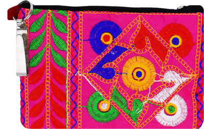 

Bagaholics Ethnic Raw Silk Saree Clutch Mobile Pouch Ladies Purse Gift For Women Waist Clip Mobile Pouch(Pink)