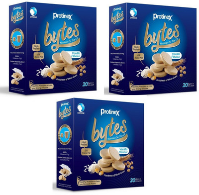 

Protinex Bytes Nutrition On-The-Go (Pack of 3) Protein Cookie(100 g, Vanilla)