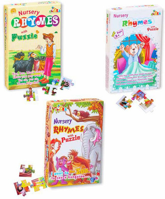 

Awals Nursery Rhymes With Puzzle For Kids - 3 Concept Combo(56 Pieces)