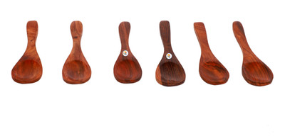

KDT Wooden Table Spoon - Set of 6 Bowl Tray Serving Set(Pack of 6)