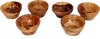 

KDT Wooden Snack Food Bowl S - Set of 6 Bowl Tray Serving Set(Pack of 6)