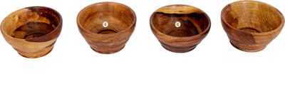 

KDT Wooden Snack Food Bowl S - Set of 4 Bowl Tray Serving Set(Pack of 4)