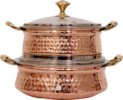 

KDT Medium and Large Handi Set of Stainless Steel With Copper Bottom Bowl Tray Serving Set(Pack of 2)