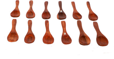 

KDT Wooden Table Spoon - Set of 12 Bowl Tray Serving Set(Pack of 12)
