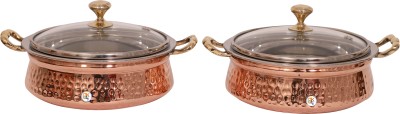 

KDT Small Handi Set of Stainless Steel With Copper Bottom Bowl Tray Serving Set(Pack of 2)