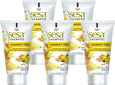 

SESA Dandruff Free Shampoo- 5 X 80 ml for Smooth and Inflammation Itchiness Hair (Pack of 5)(400 ml)