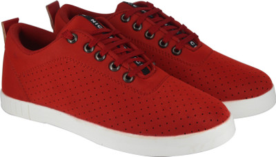 

LeatherKraft Men's Sneakers For Men(Red
