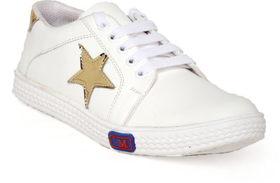 

1 WALK 1 WALK MAPPLE COLLECTION ORIGINAL COMFORTABLE STYLISH WOMEN SHOES /SNEAKERS/COLLEGE WEAR/2018 LATEST COLLECTION/PARTY WEAR/CASUAL DRESSING WEAR/WEEDING WEAR-White::Gold Casuals For Women(White, Gold