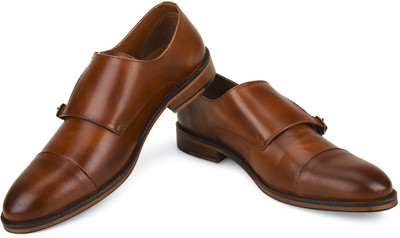 

Missimo Cow Crust Leather Monk Strap For Men(Tan