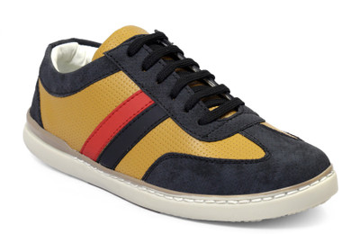 

LeatherKraft Men's 011030 Casual Shoes Casuals For Men(Blue, Black-yellow