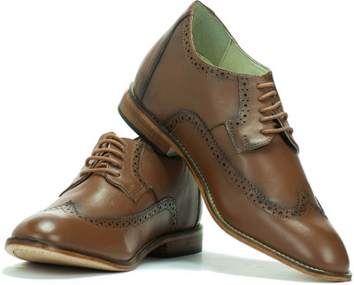 

Elevato Elevato Wedding Special Tan Height Increasing Shoe - 3 Inches Derby For Men(Tan