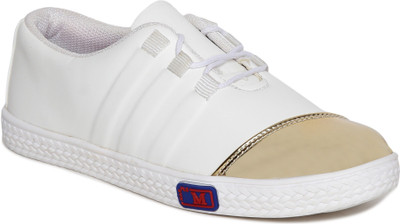 

1 WALK 1 WALK MAPPLE COLLECTION ORIGINAL COMFORTABLE STYLISH WOMEN SHOES /SNEAKERS/COLLEGE WEAR/2018 LATEST COLLECTION/PARTY WEAR/CASUAL DRESSING WEAR/WEEDING WEAR-Gold Casuals For Women(Gold, White