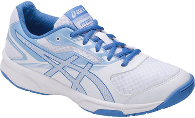 

Asics GEL - UPCOURT 2 - WHITE/REGATTA BLUE/AIRLY BLUE Badminton Shoes For Women(White, Blue