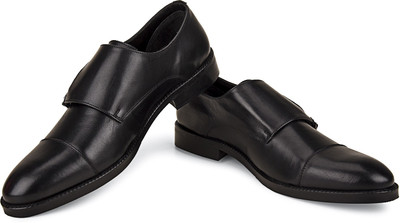 

Missimo Cow Crust Leather Monk Strap For Men(Black