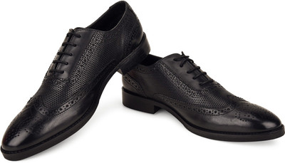 

Missimo Cow Crust Leather Brogues For Men(Black
