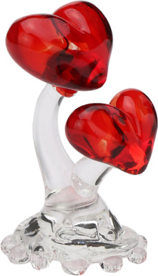 AFAST Valentine Romantic Red Couple Heart Decorative Showpiece - 6 cm(Polyresin, Stone, Clear, Red)