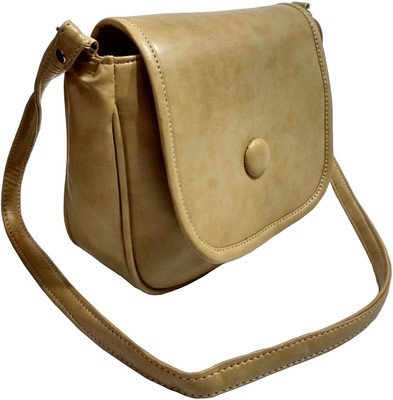 

Leather Land Girls Formal Beige Leatherette Sling Bag