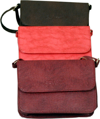 

shanaz fashion Girls Casual Black, Pink, Red Rexine Sling Bag