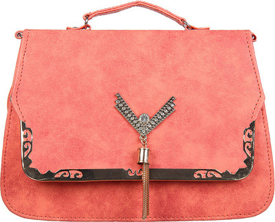 

Adine Women Casual Pink Leatherette Sling Bag