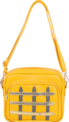 

Horra Women Casual Yellow PU Sling Bag