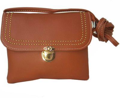 

ALIVE Girls Casual Brown Leatherette Sling Bag