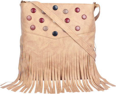 

AMJ Women Casual Beige PU Sling Bag