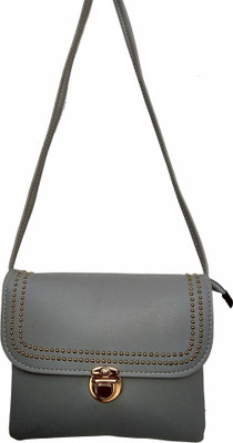 ALIVE Girls Casual Grey Leatherette Sling Bag